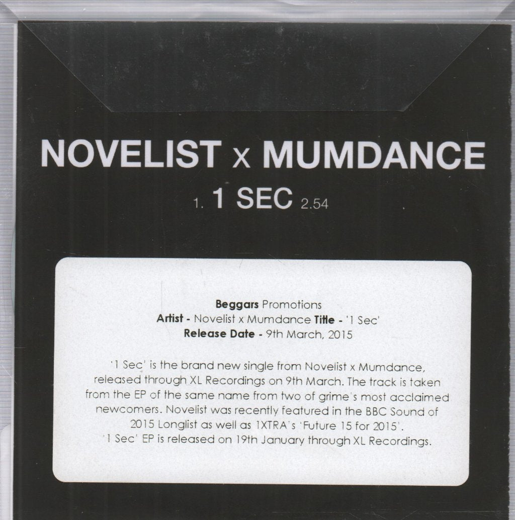 Novelist x Mumdance - 1 Sec - Cdr