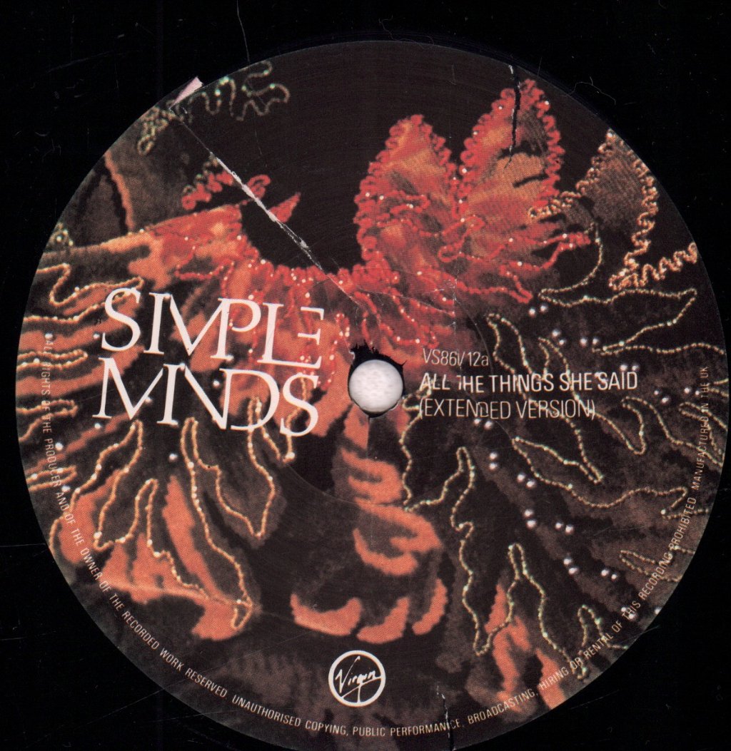 Simple Minds - All The Things She Said - 12 Inch