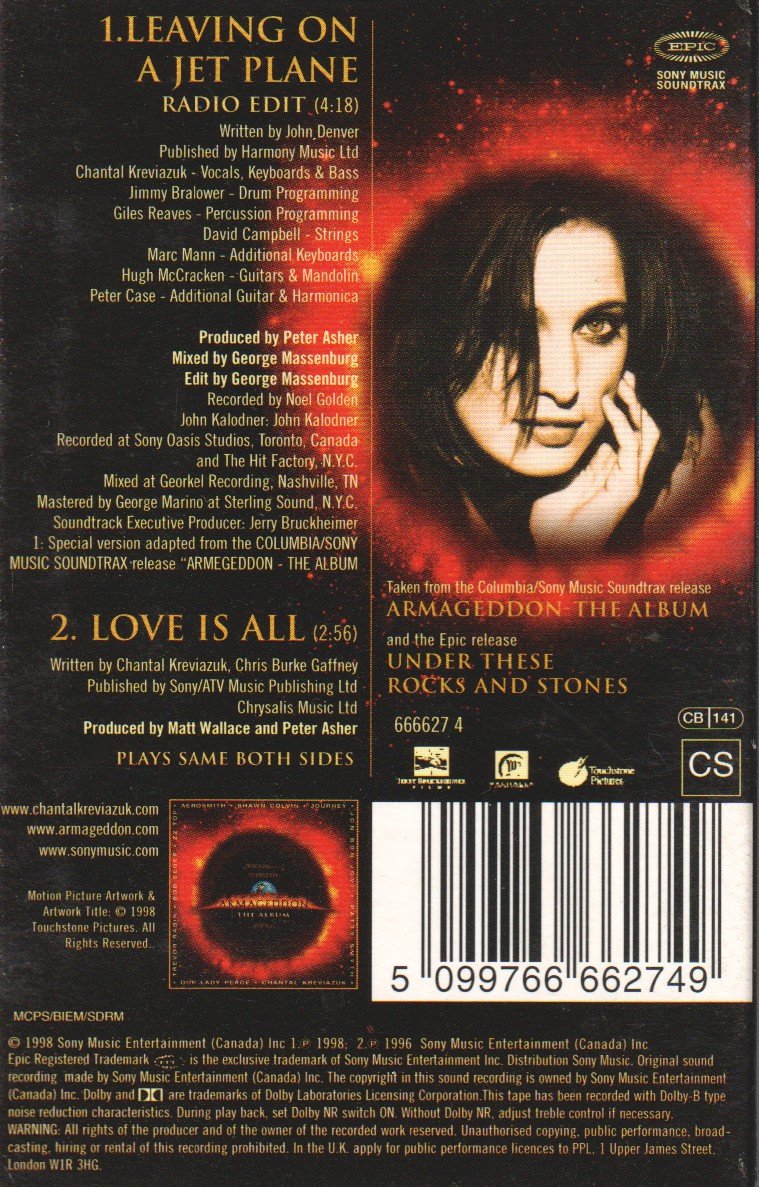 Chantal Kreviazuk - Leaving On A Jet Plane - Cassette