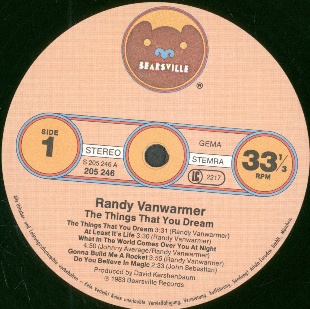 Randy Vanwarmer - Things That You Dream - Lp