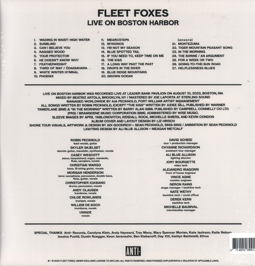 Fleet Foxes - Live On Boston Harbor - Triple Lp