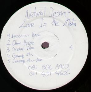 Natural Instinct - Love Is The Master - 12 Inch