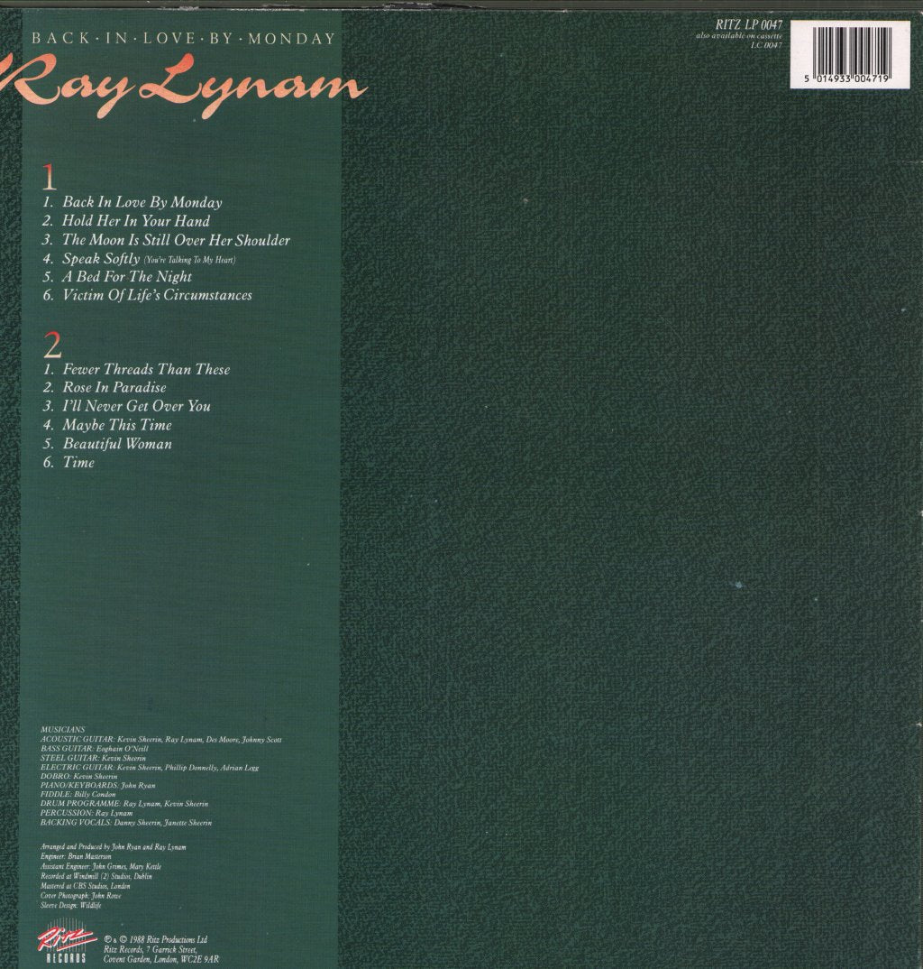 Ray Lynam - Back In Love By Monday - Lp