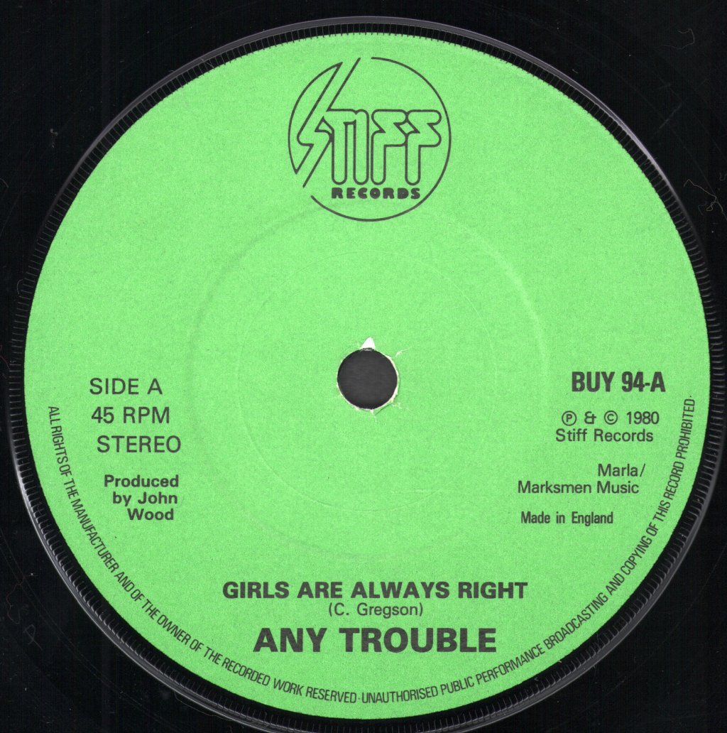 Any Trouble - Girls Are Always Right - 7 Inch