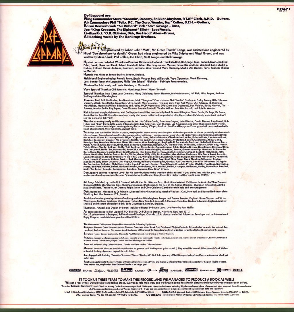 Def Leppard - Hysteria - Lp