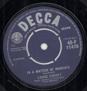Louise Cordet - In A Matter Of Moments - 7 Inch