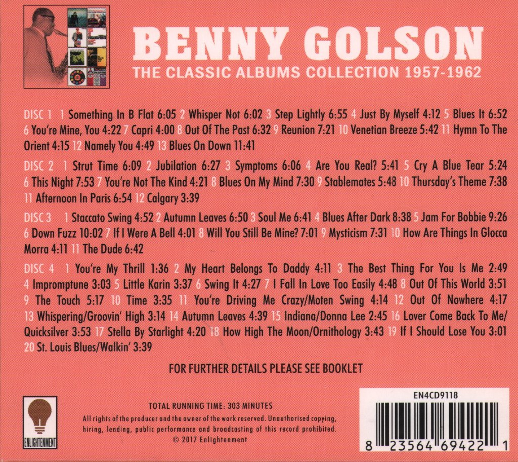 Benny Golson - Classic Albums Collection 1957-1962 - Cd Set
