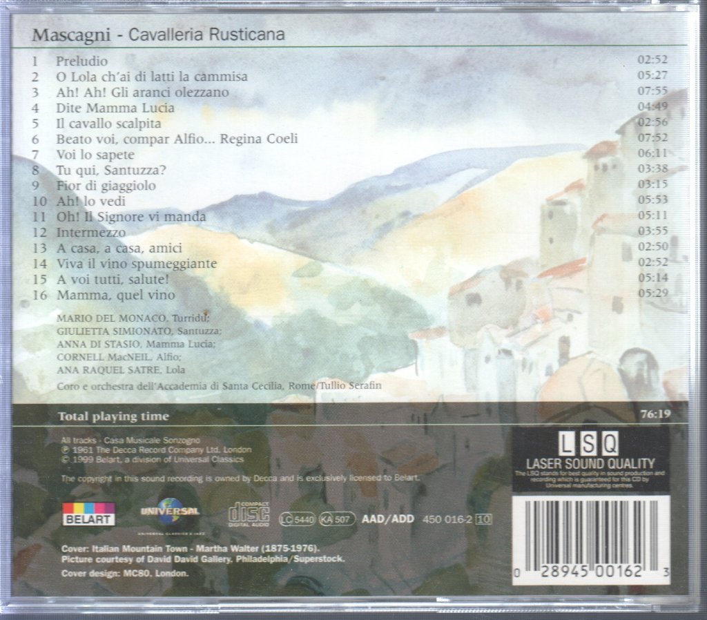 Mario Del Monaco - Cavalleria Rusticana - Cd