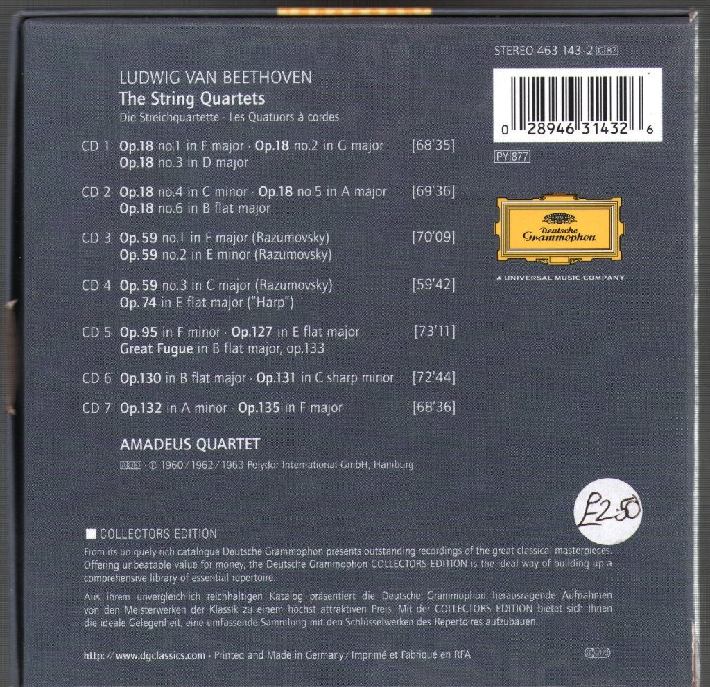 Ludwig Van Beethoven - String Quartets - Cd Set