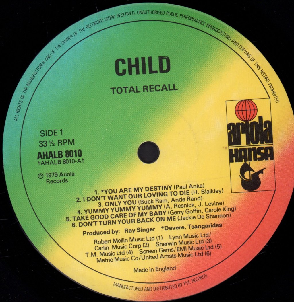 Child (70'S Group) - Total Recall - Lp