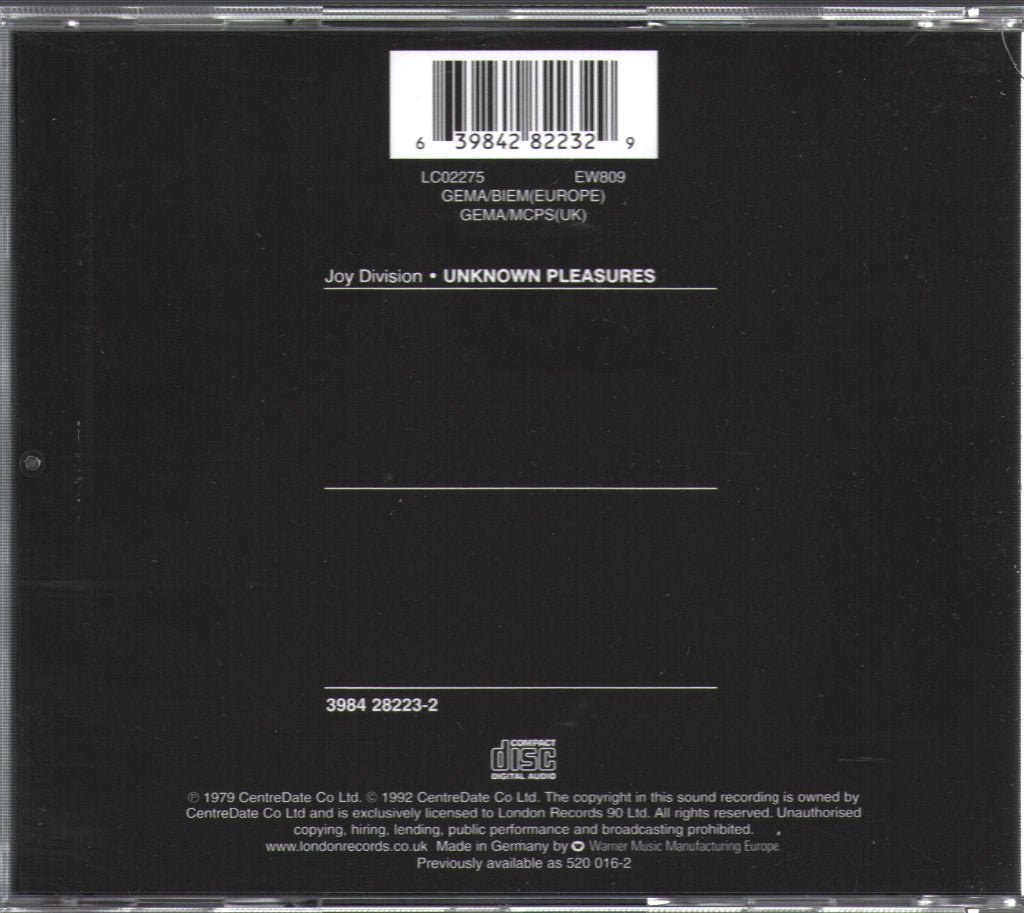 Joy Division - Unknown Pleasures - Cd