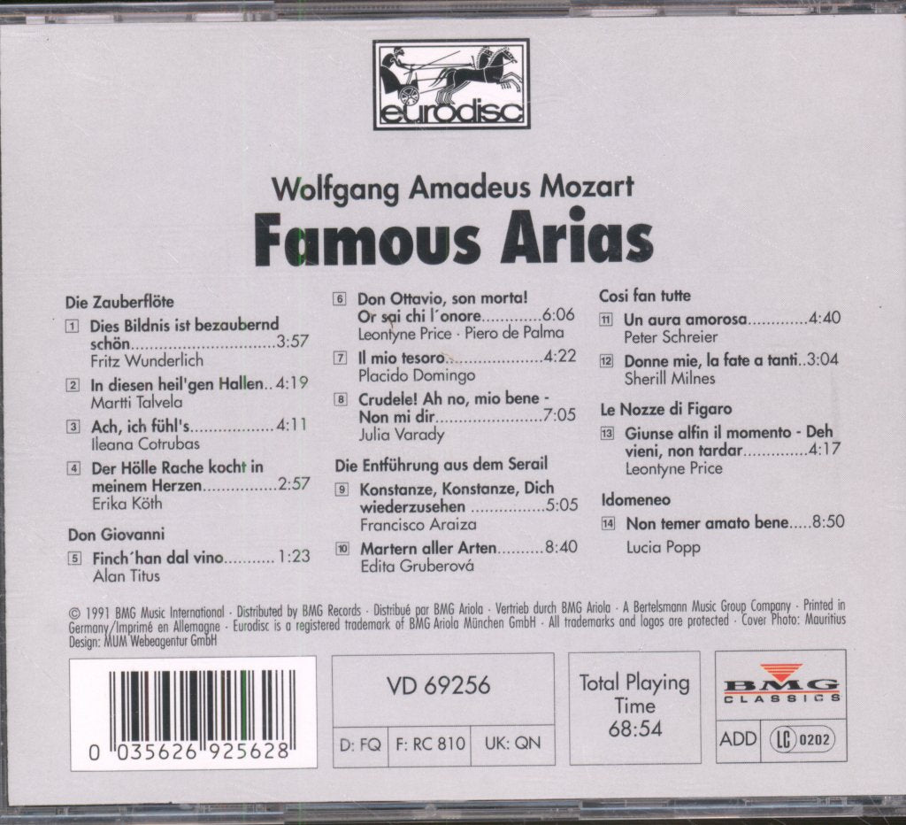 Various Artists - Wolfgang Amadeus Mozart: Famous Arias - Cd