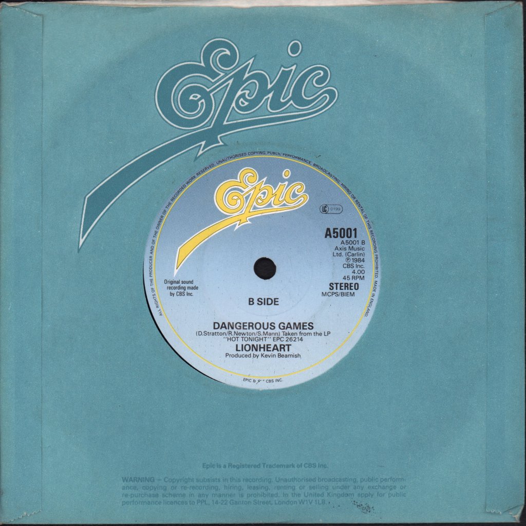 Lionheart (Rock/Metal Group) - Die For Love - 7 Inch