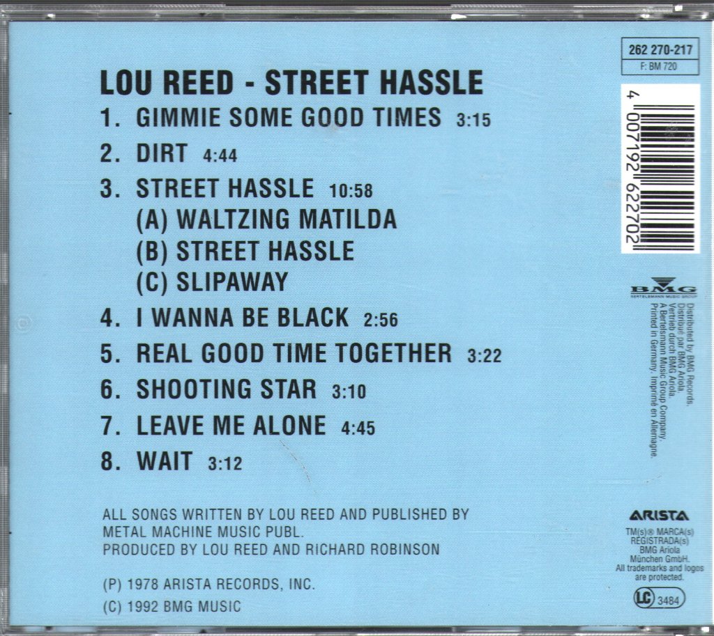 Lou Reed - Street Hassle - Cd