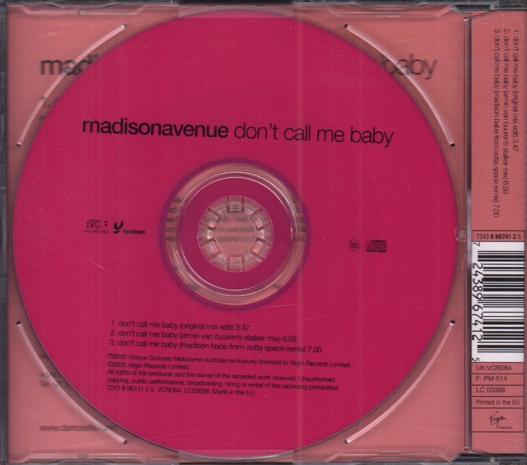 Madison Avenue - Don't Call Me Baby - Cd