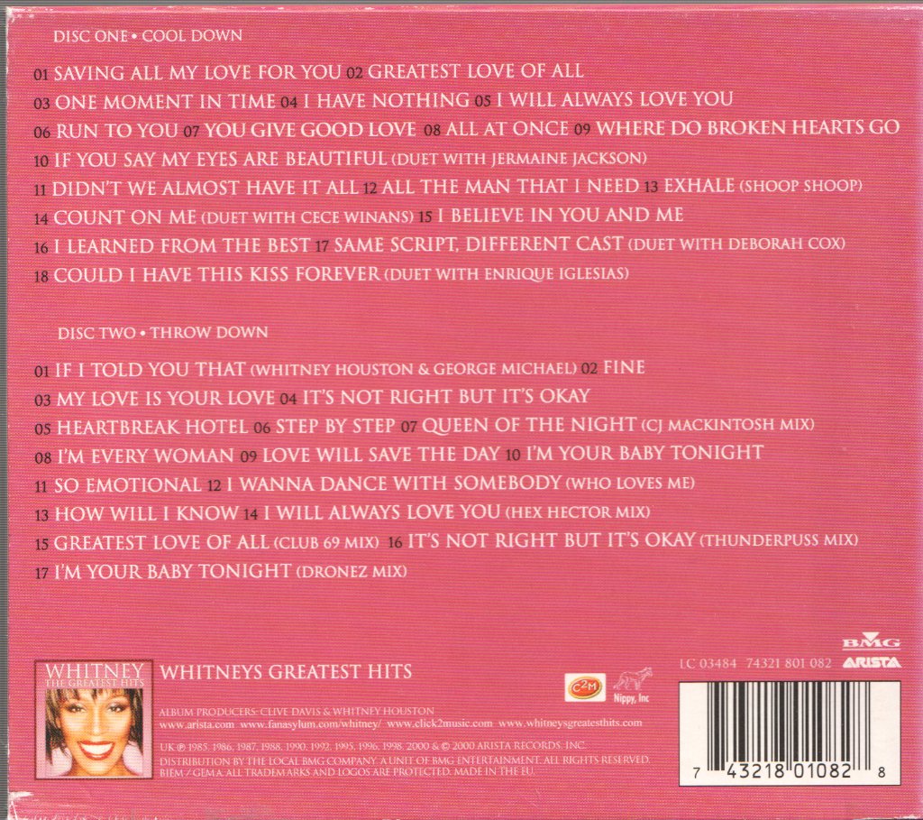 Whitney Houston - Greatest Hits - Double Cd