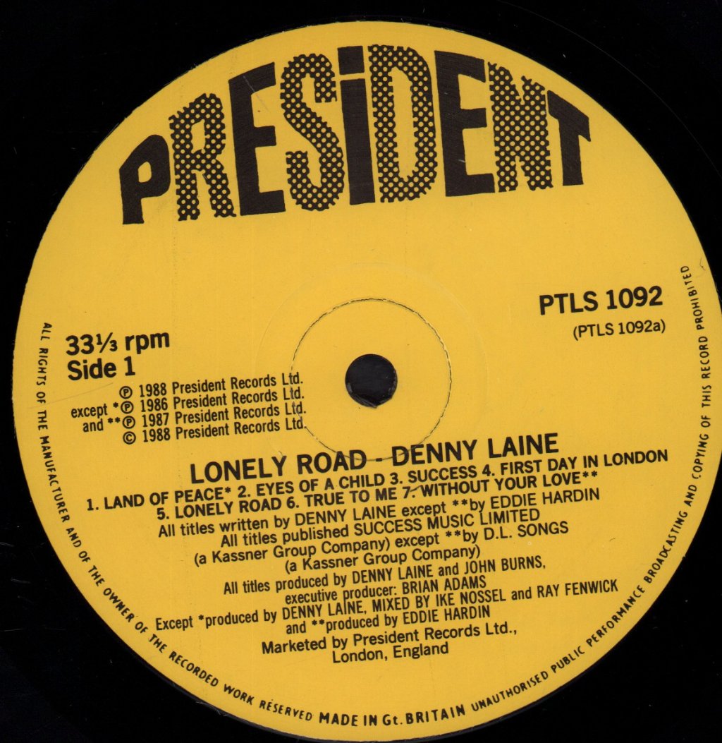 Denny Laine - Lonely Road - Lp