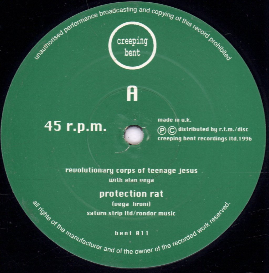 Revolutionary Corps Of Teenage Jesus With Alan Vega - Protection Rat E.P. - 12 Inch