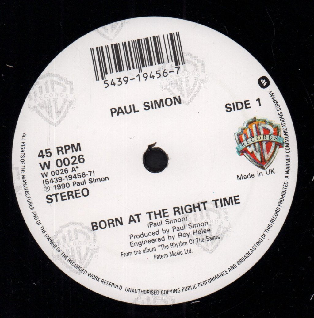 Paul Simon - Born At The Right Time - 7 Inch
