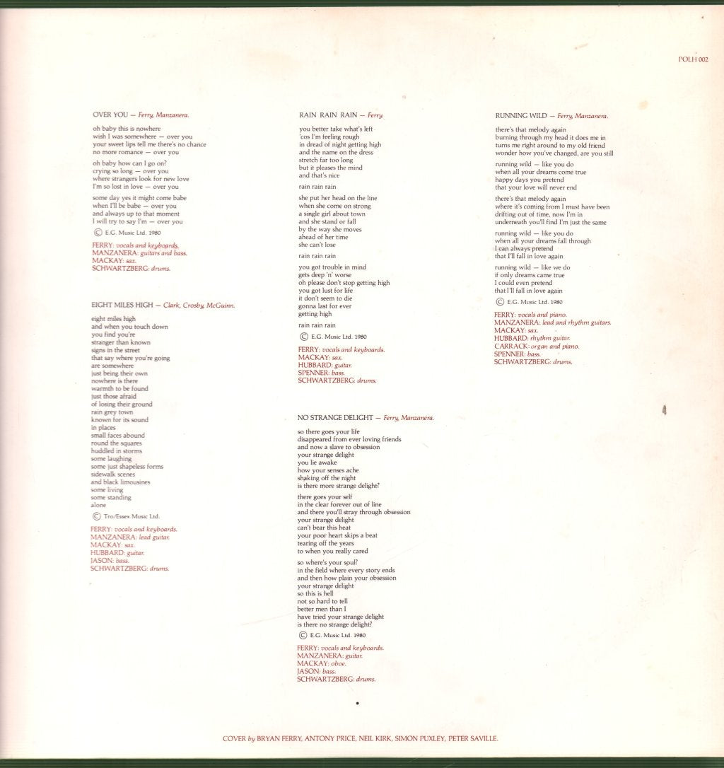 Roxy Music - Flesh And Blood - Lp