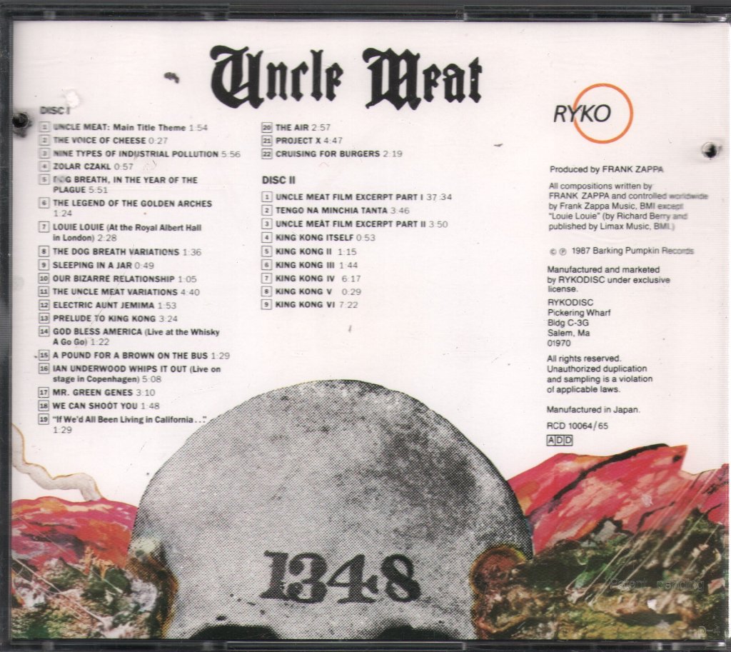 Frank Zappa And The Mothers Of Invention - Uncle Meat - Cd Set