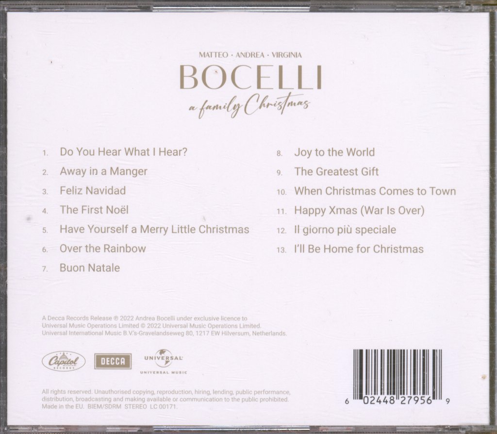 Matteo • Andrea • Virginia Bocelli - A Family Christmas - Cd