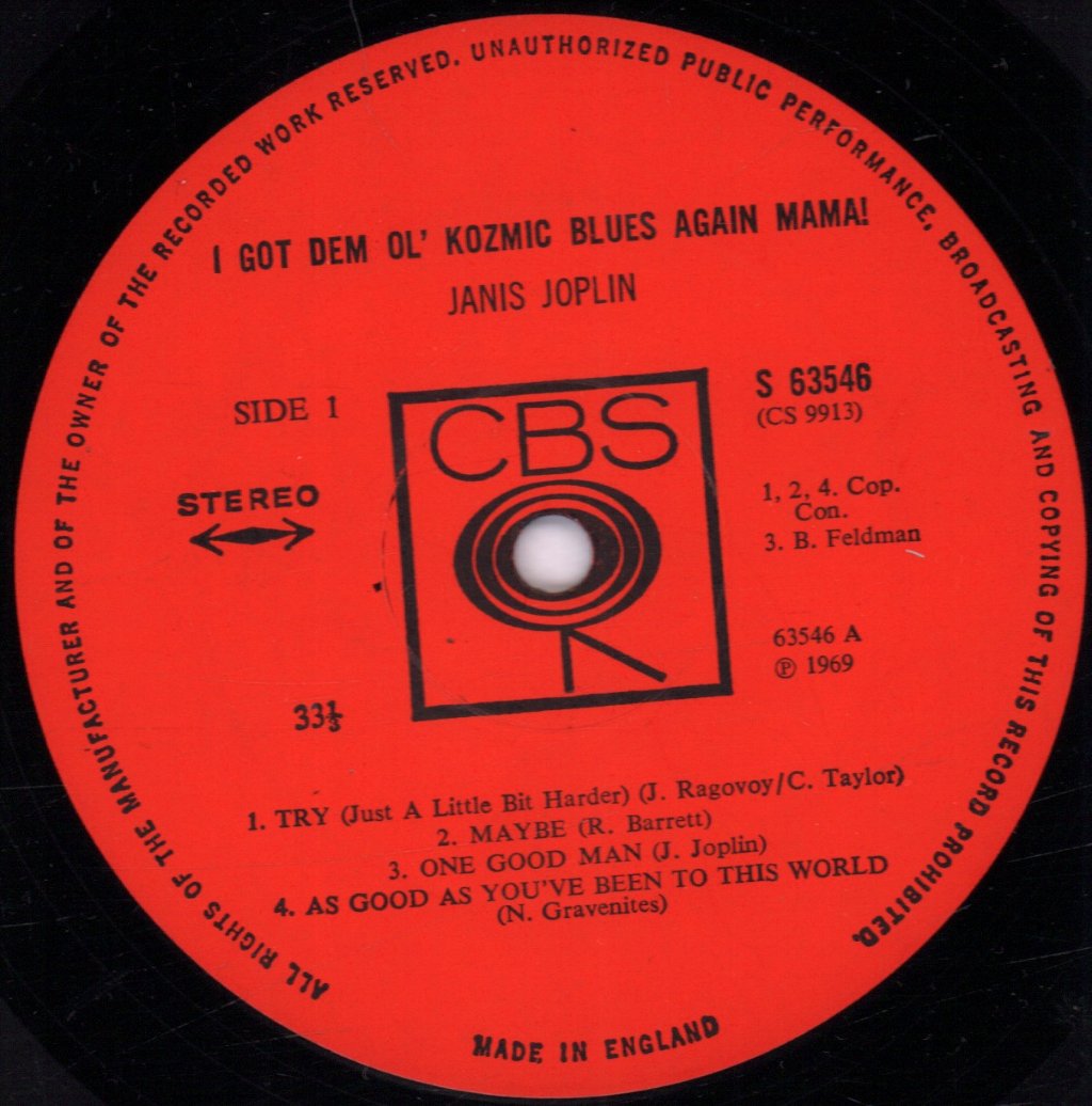 Janis Joplin - I Got Dem Ol' Kozmic Blues Again Mama - Lp