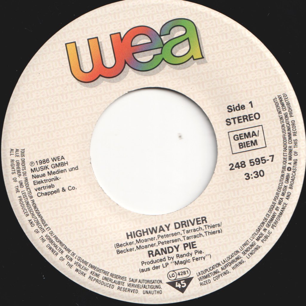 Randy Pie - Highway Driver - 7 Inch