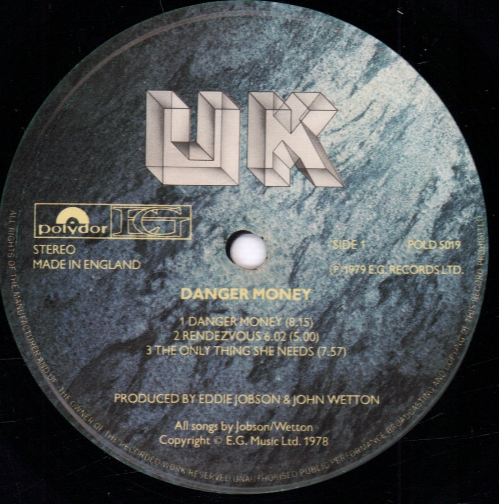 Uk (Prog/Rock Group) - Danger Money - Lp