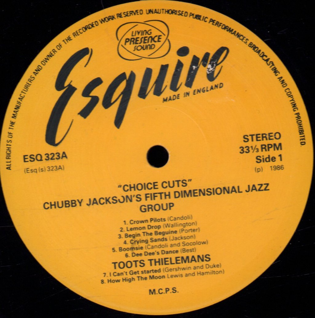 chubby jackson's fifth dimension jazz group - Choice Cuts - Lp