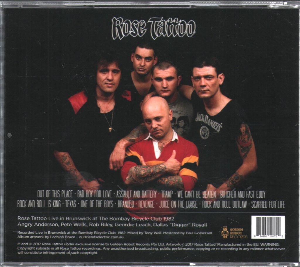 Rose Tattoo - Tatts - Live in Brunswick - Cd
