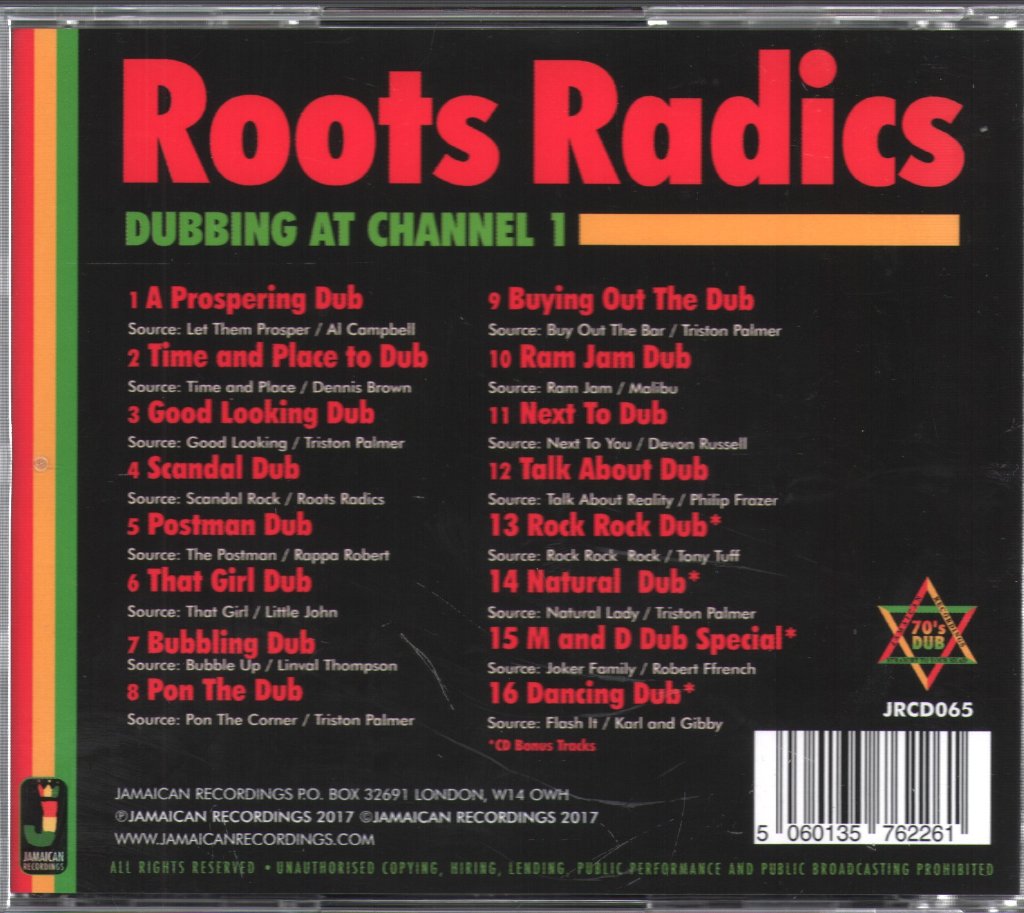 Roots Radics - Dubbing At Channel 1 - Cd