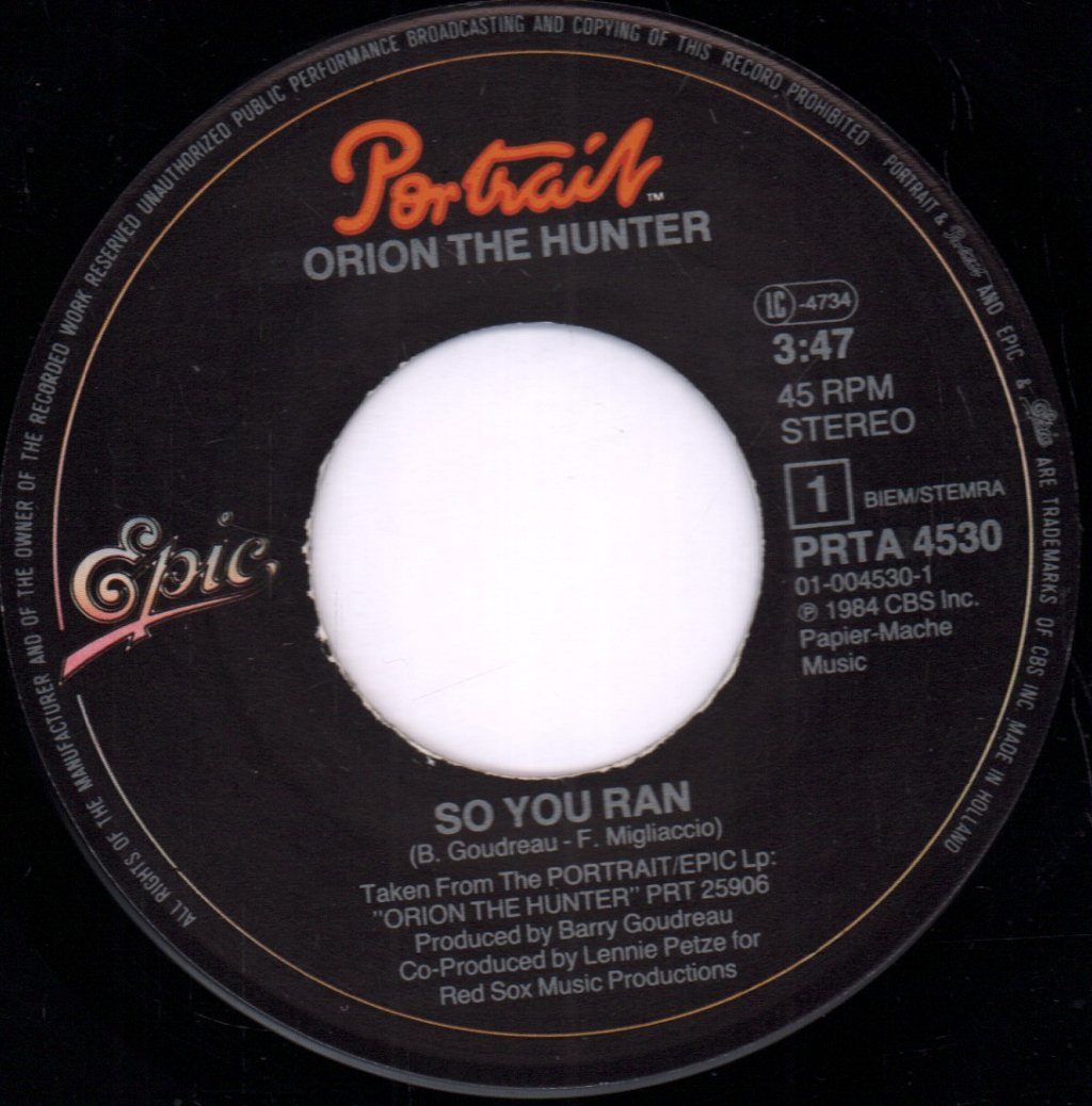 Orion The Hunter - So You Ran - 7 Inch