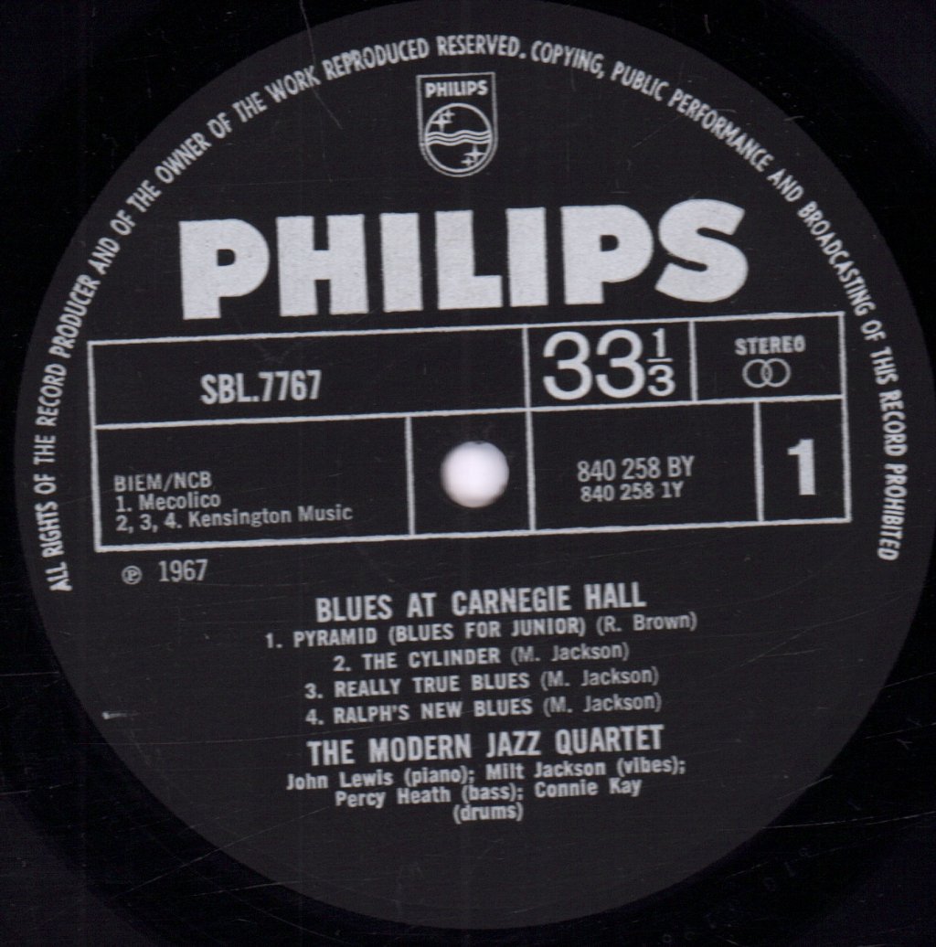 Modern Jazz Quartet - Blues At Carnegie Hall - Lp