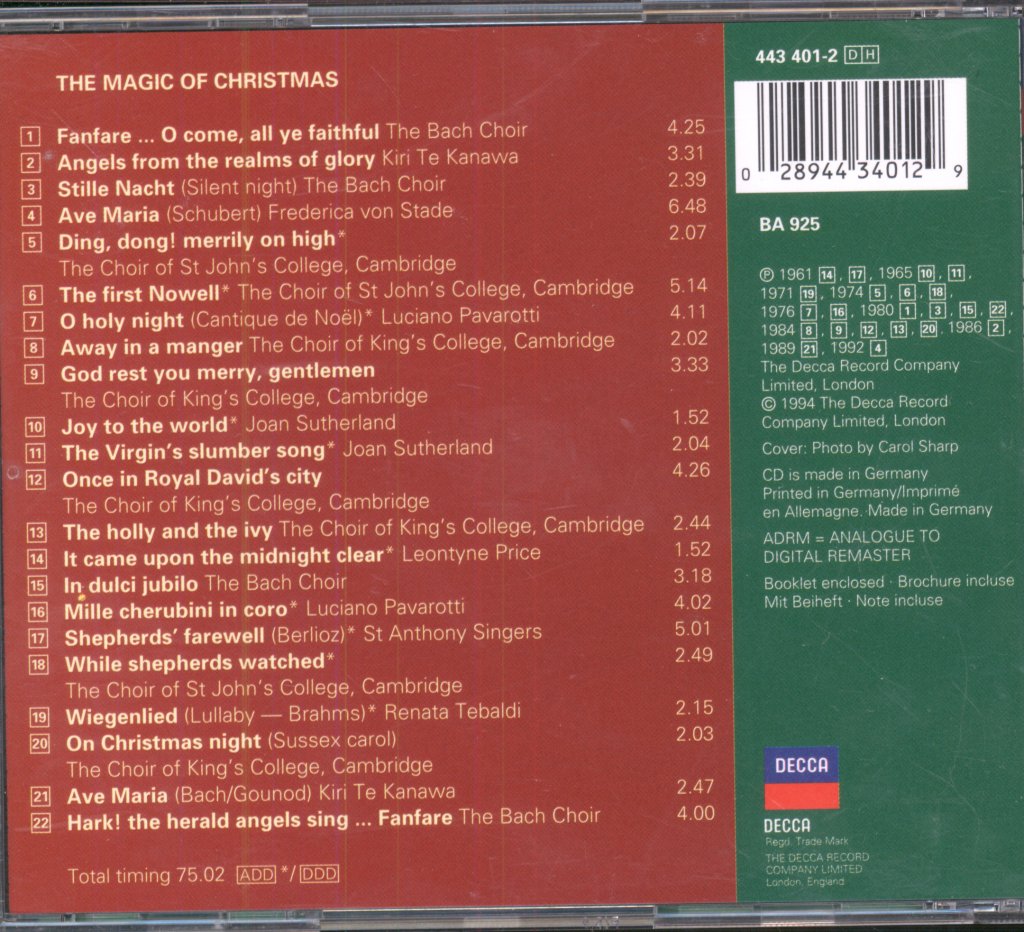 Various Artists - Magic Of Christmas - Cd