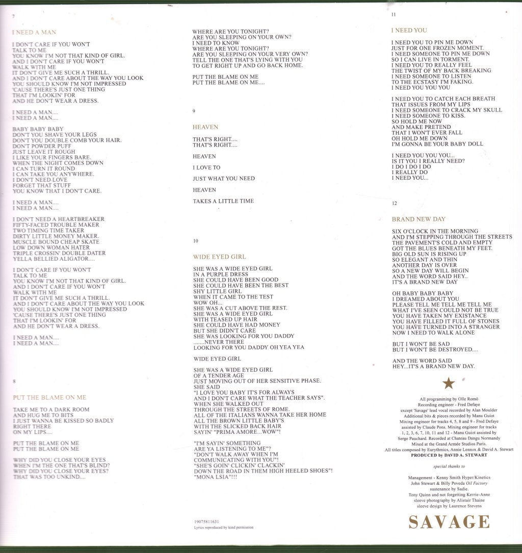 Eurythmics - Savage - Lp