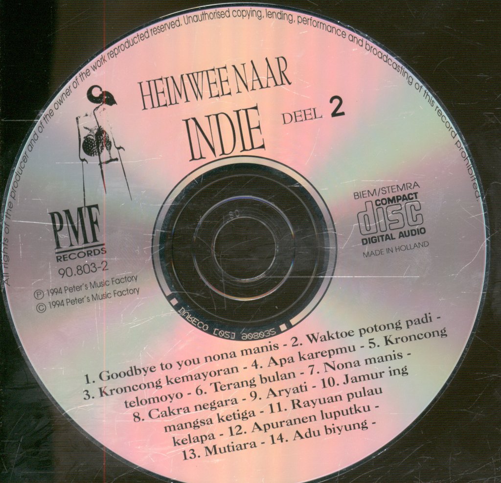 Various Artists - Heimwee Naar Indie - Deel 2 (De Mooiste Liedjes Uit Het Voormalig Nederlands Indie) - Cd