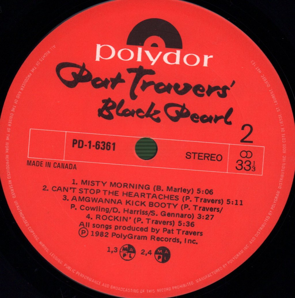 Pat Travers - Black Pearl - Lp