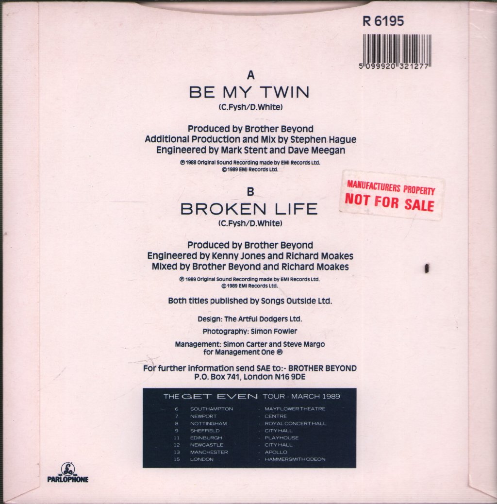 Brother Beyond - Be My Twin - 7 Inch
