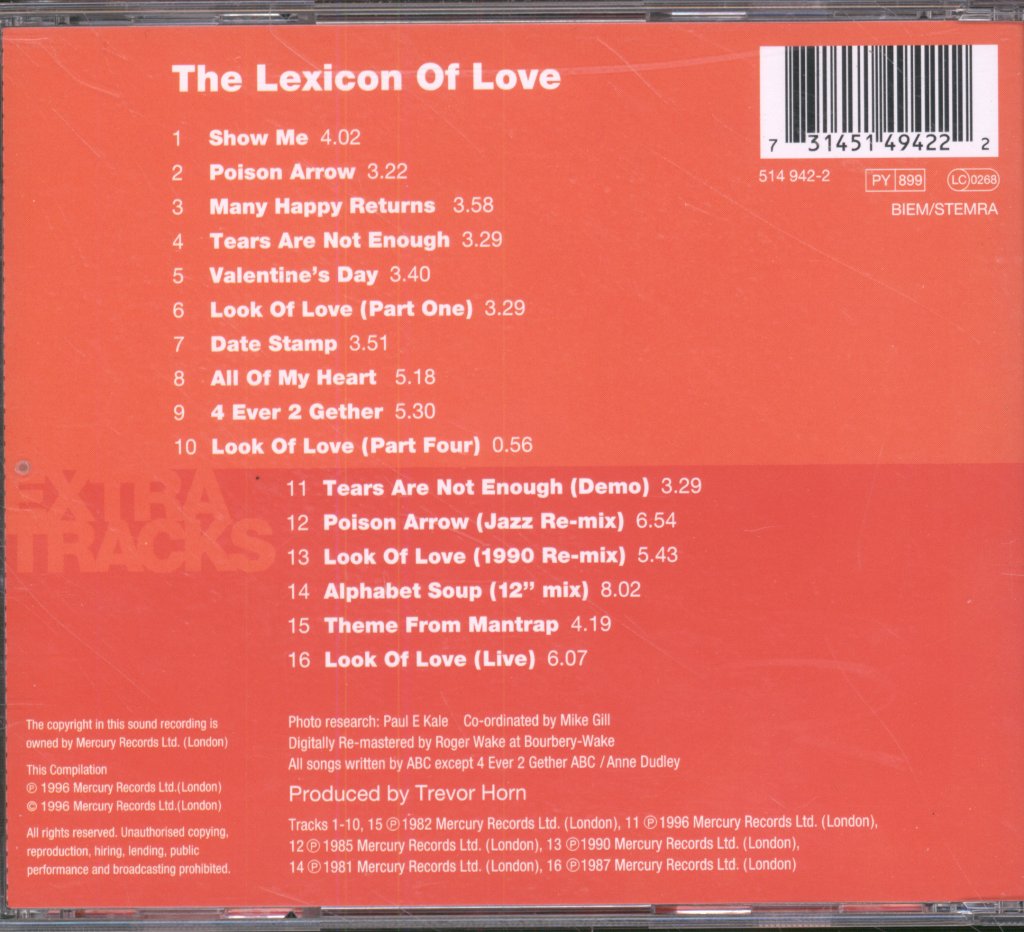ABC - Lexicon Of Love - Cd