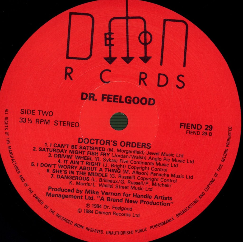 Dr. Feelgood - Doctors Orders - Lp