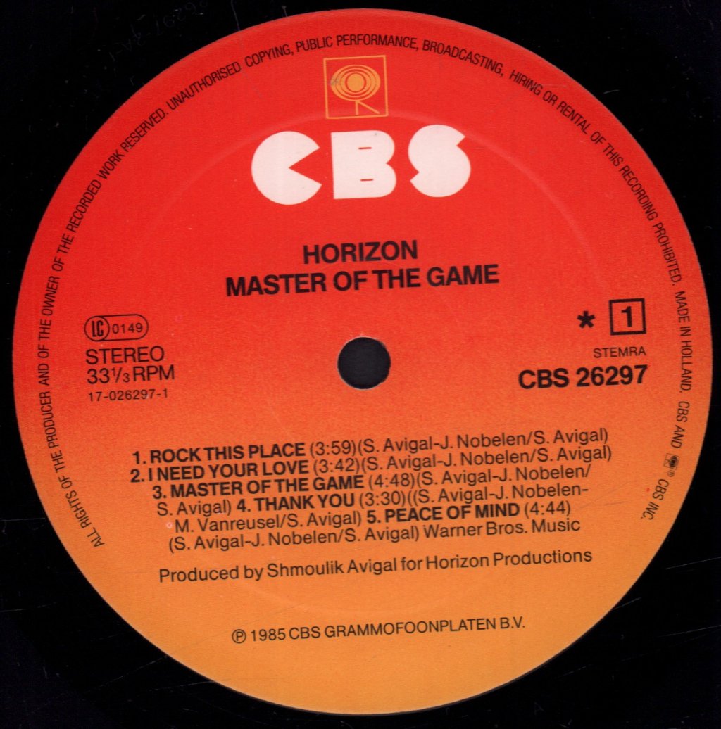Horizon (Rock/Metal Group) - Master Of The Game - Lp