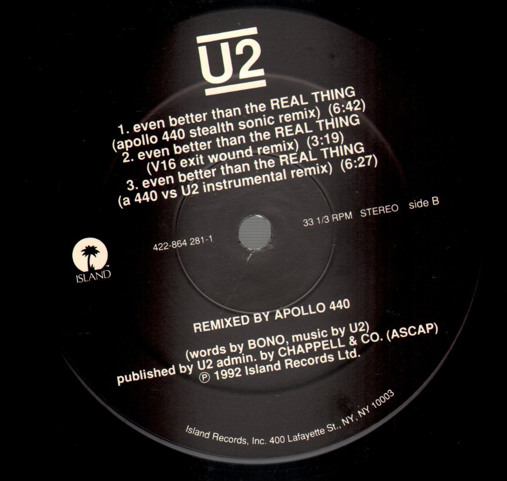 U2 - Even Better Than The Real Thing - Remixes - 12 Inch