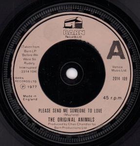 Original Animals - Please Send Me Someone To Love - 7 Inch