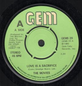 Movies - Love Is A Sacrifice - 7 Inch