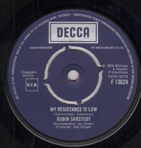 Robin Sarstedt - My Resistance Is Low - 7 Inch