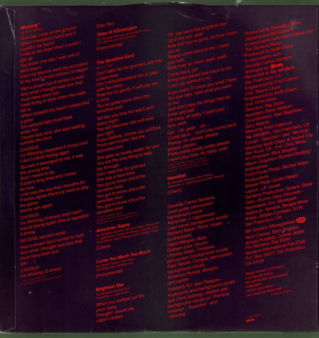 Santana - Zebop! - Lp