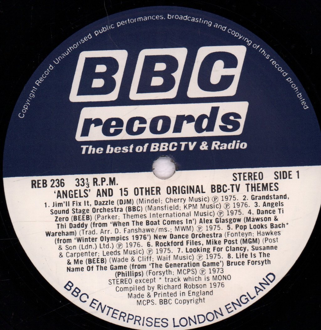 Various Artists - Angels And 15 Other Original Bbc Tv Themes - Lp