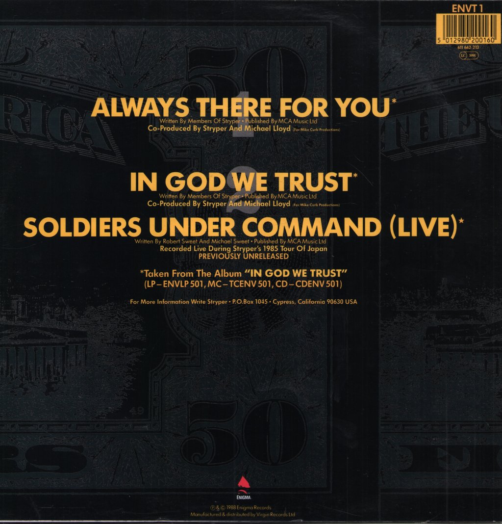 Stryper - Always There For You - 12 Inch