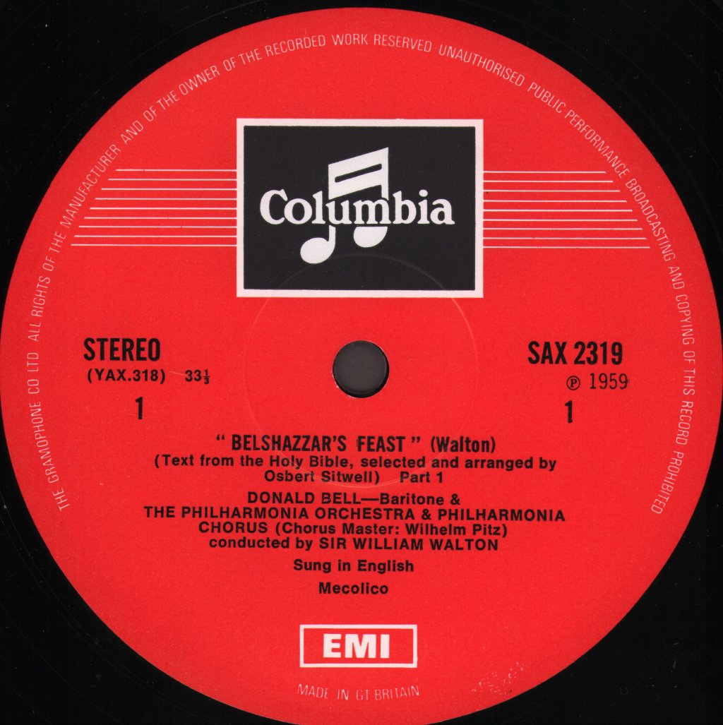 Sir William Walton / Philharmonia Orchestra - Sir William Walton - Belshazzar's Feast - Lp